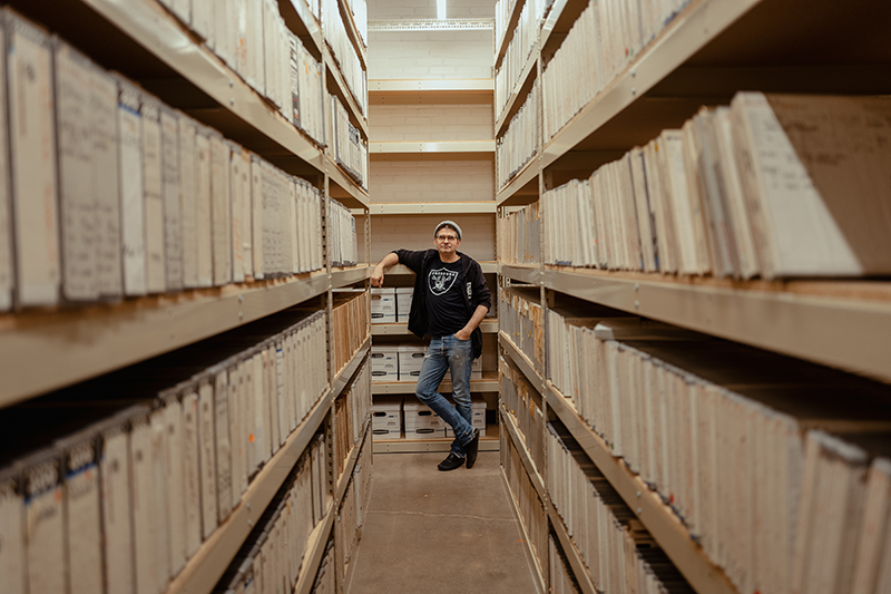 Steve Albini poses for a portrait in the Drexel University Music Program archives.